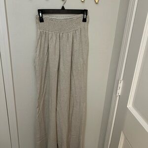 Beige Wide-Leg Pants